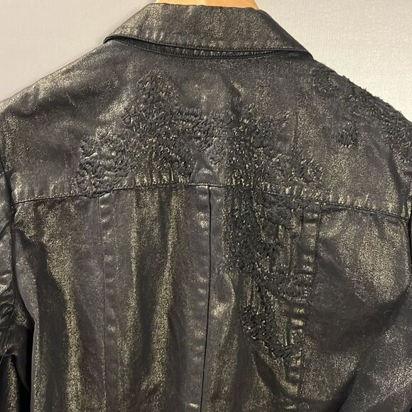 NWT Coldwater Creek Black Gold Metallic Embroidered Riding Jacket 12 misses - Picture 9 of 11